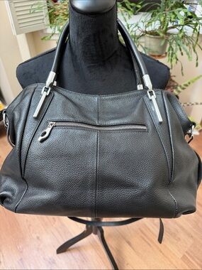 Vatan Black Pebbled Leather Satchel Bag, vintage